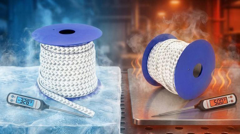 버진 PTFE 씰의 온도 범위는 어떻게 되나요? -328°F에서 500°F까지 견딜 수 있습니다.