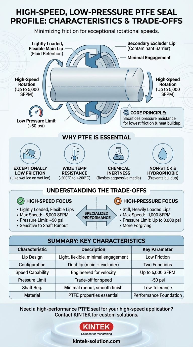고속, 저압 PTFE 씰 프로파일의 특징은 무엇입니까? 5,000 SFPM에서 성능 극대화 시각적 가이드