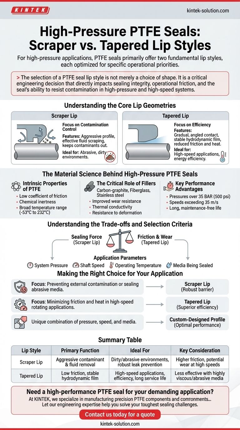 고압 PTFE 씰에 사용할 수 있는 립 스타일 옵션은 무엇입니까? 극한 조건에 적합한 씰 선택 시각적 가이드