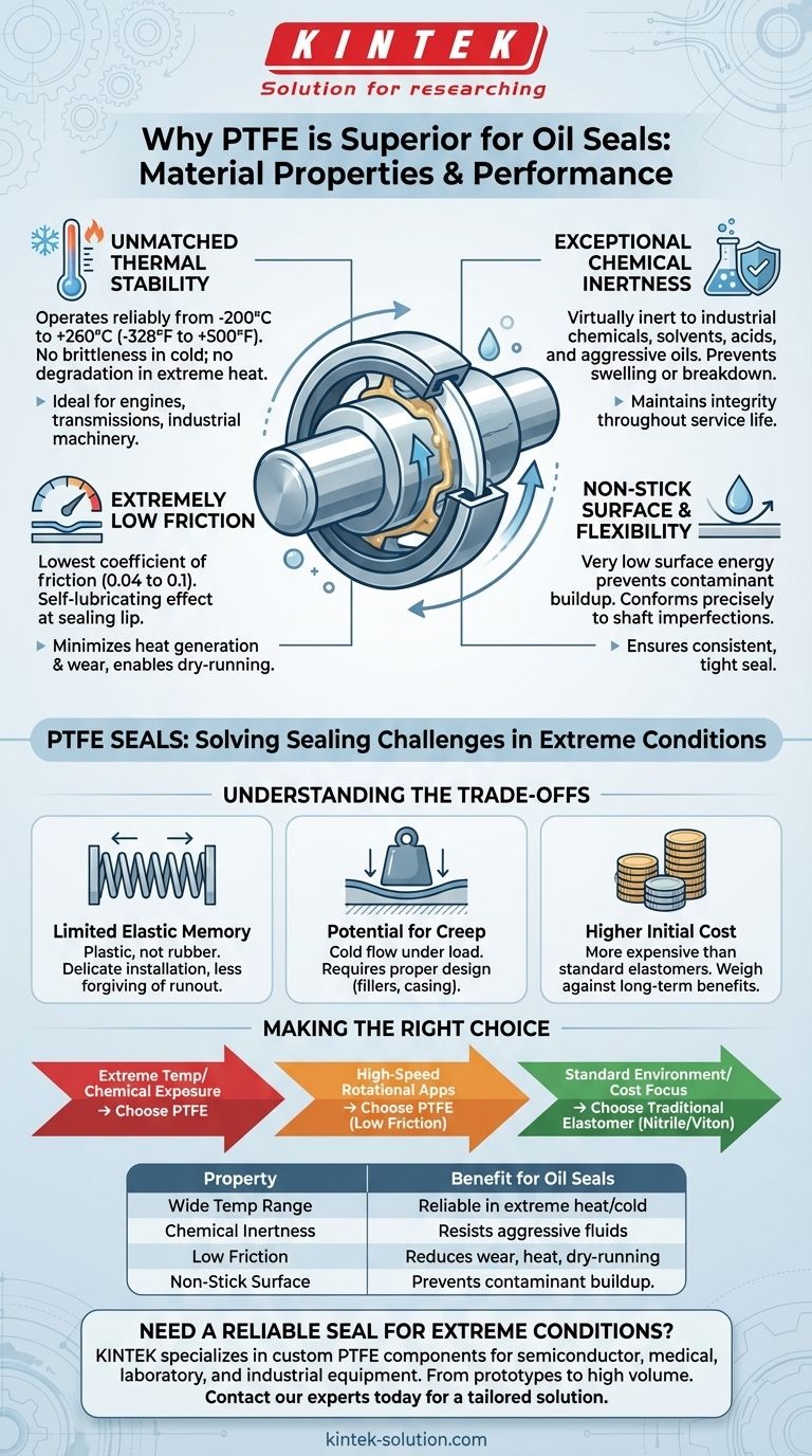 PTFE를 오일 씰에 적합하게 만드는 재료 특성은 무엇입니까? 극한 조건에서의 뛰어난 성능 시각적 가이드