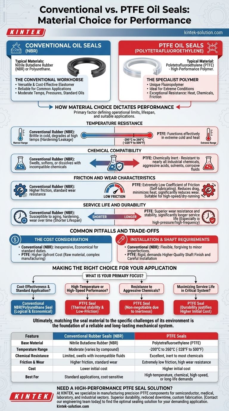 일반 오일 씰과 PTFE 오일 씰에 사용되는 주요 재료는 무엇입니까? 애플리케이션에 적합한 씰 선택 시각적 가이드