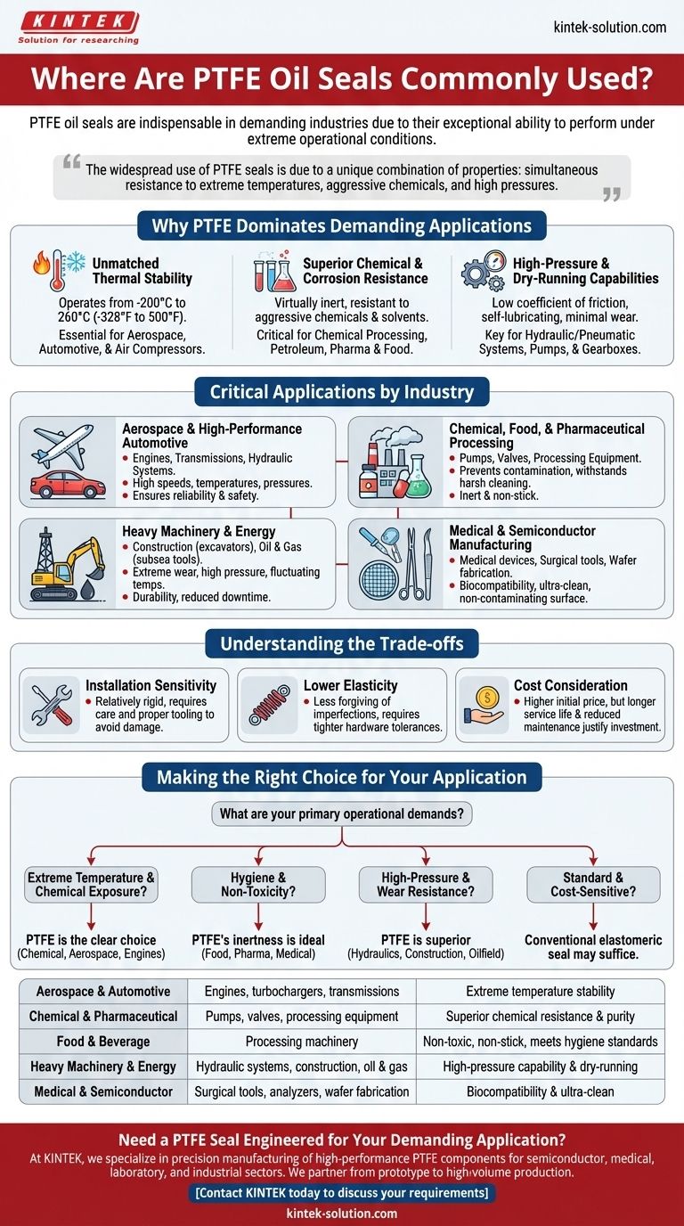 PTFE 오일 씰은 주로 어떤 산업에서 사용됩니까? 극한 조건에서 신뢰성 보장 시각적 가이드