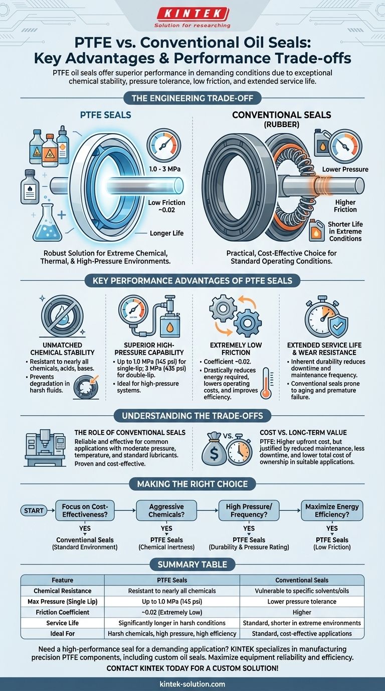 PTFE 오일 씰이 기존 오일 씰에 비해 갖는 주요 장점은 무엇입니까? 극한 조건에 대한 탁월한 성능 시각적 가이드