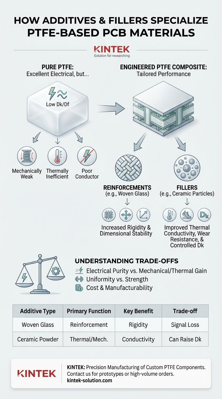 첨가제와 충전재는 PTFE 기반 PCB 재료를 어떻게 특화시키나요? 고주파 회로 성능 맞춤화 시각적 가이드