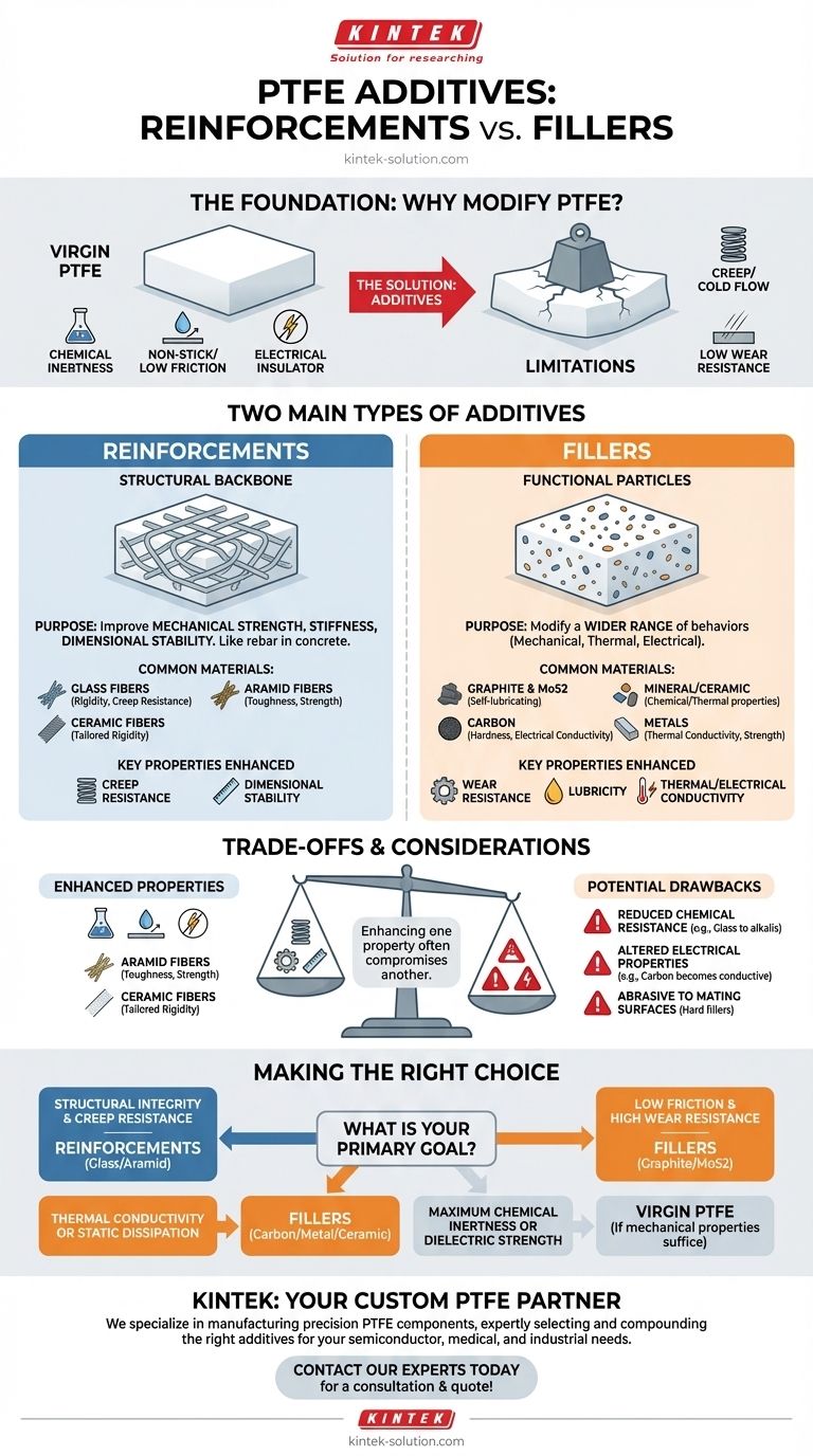 PTFE 기반 재료의 두 가지 주요 첨가제 유형은 무엇입니까? 보강재 대 충전재 비교 설명 시각적 가이드
