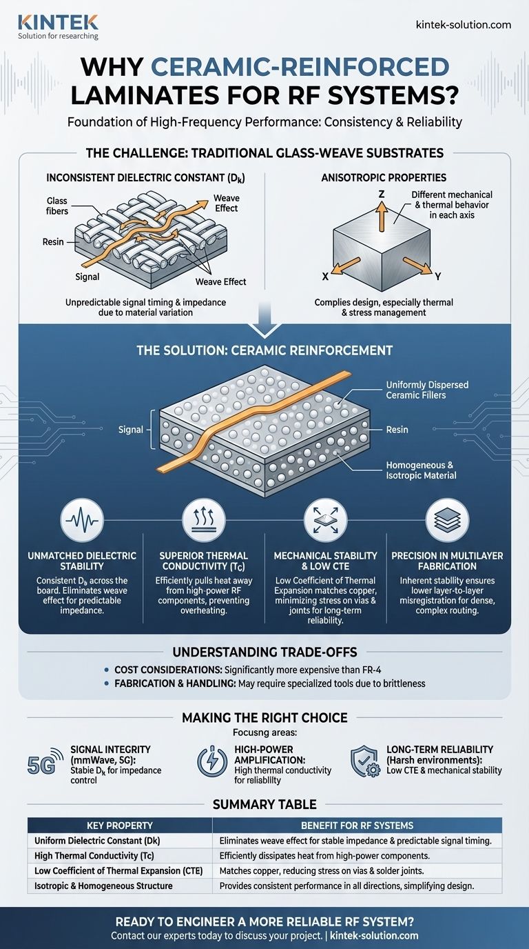 RF 시스템에서 세라믹 강화 라미네이트가 선호되는 이유는 무엇입니까? 우수한 신호 무결성 및 열 관리 시각적 가이드