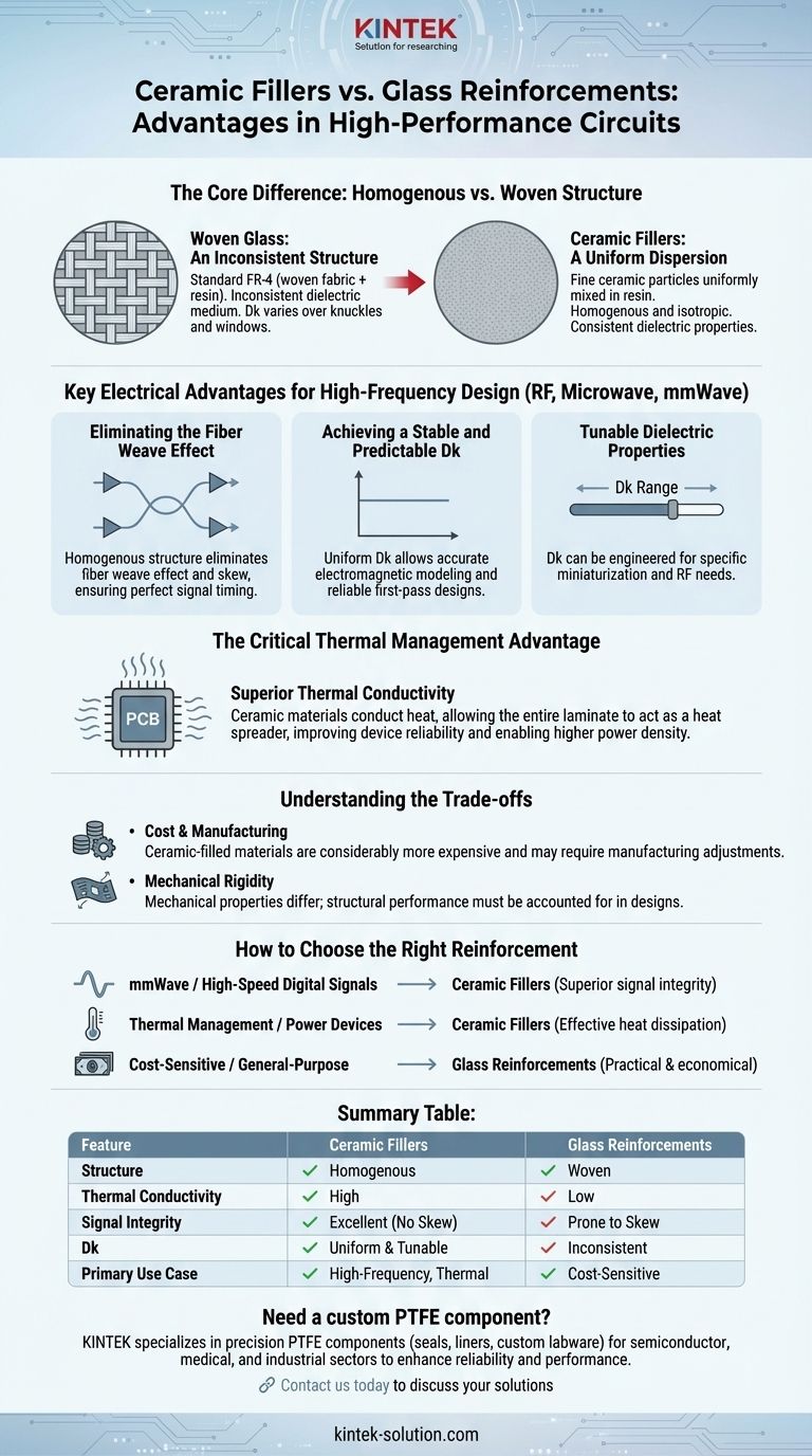유리 보강재에 비해 세라믹 충전재의 장점은 무엇입니까? 우수한 열 및 고주파 성능 시각적 가이드