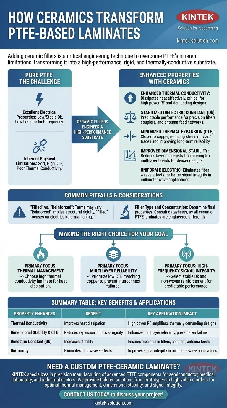 세라믹은 PTFE 기반 라미네이트에 어떤 특성을 제공할 수 있습니까? 열적, 기계적 및 전기적 성능 향상 시각적 가이드
