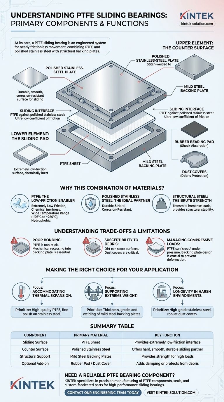 Quali sono i componenti principali di un cuscinetto a scorrimento in PTFE? Una guida all'assemblaggio a basso attrito Guida Visiva