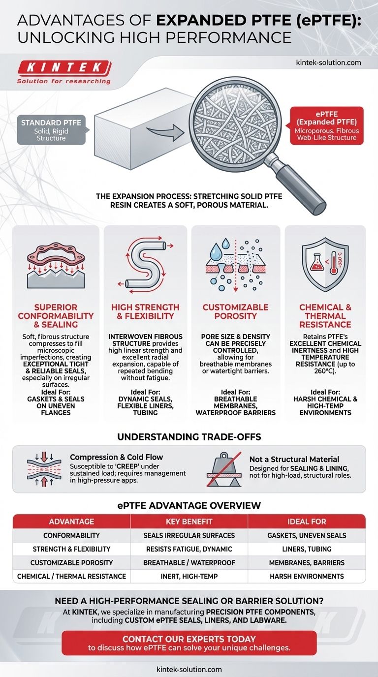 확장 PTFE(ePTFE)의 장점은 무엇인가요? 뛰어난 밀봉력과 유연성을 확보하세요 시각적 가이드