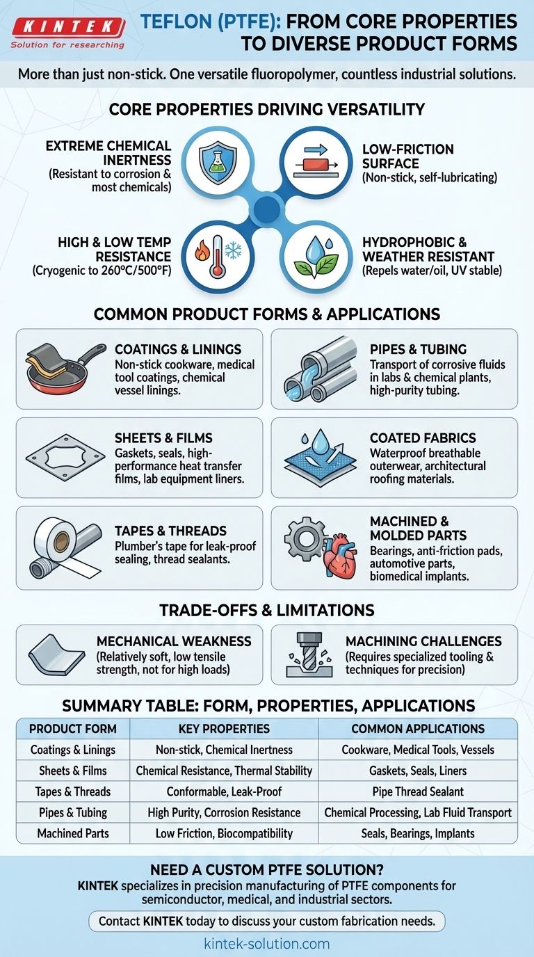 Quais são as formas comuns de produtos de Teflon? Um guia para chapas, fitas, revestimentos e mais de PTFE Guia Visual