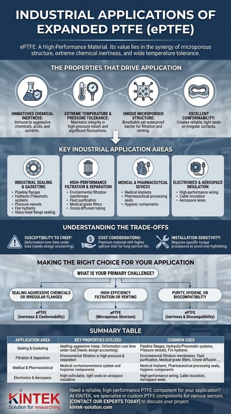 확장 PTFE의 산업 응용 분야는 무엇입니까? 중요한 밀봉, 여과 및 단열 문제를 해결합니다 시각적 가이드