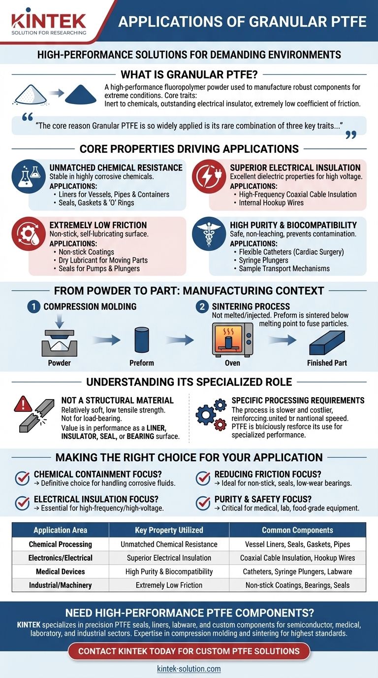 과립형 PTFE의 응용 분야는 무엇인가요? 까다로운 환경에서 뛰어난 성능을 발휘하세요 시각적 가이드