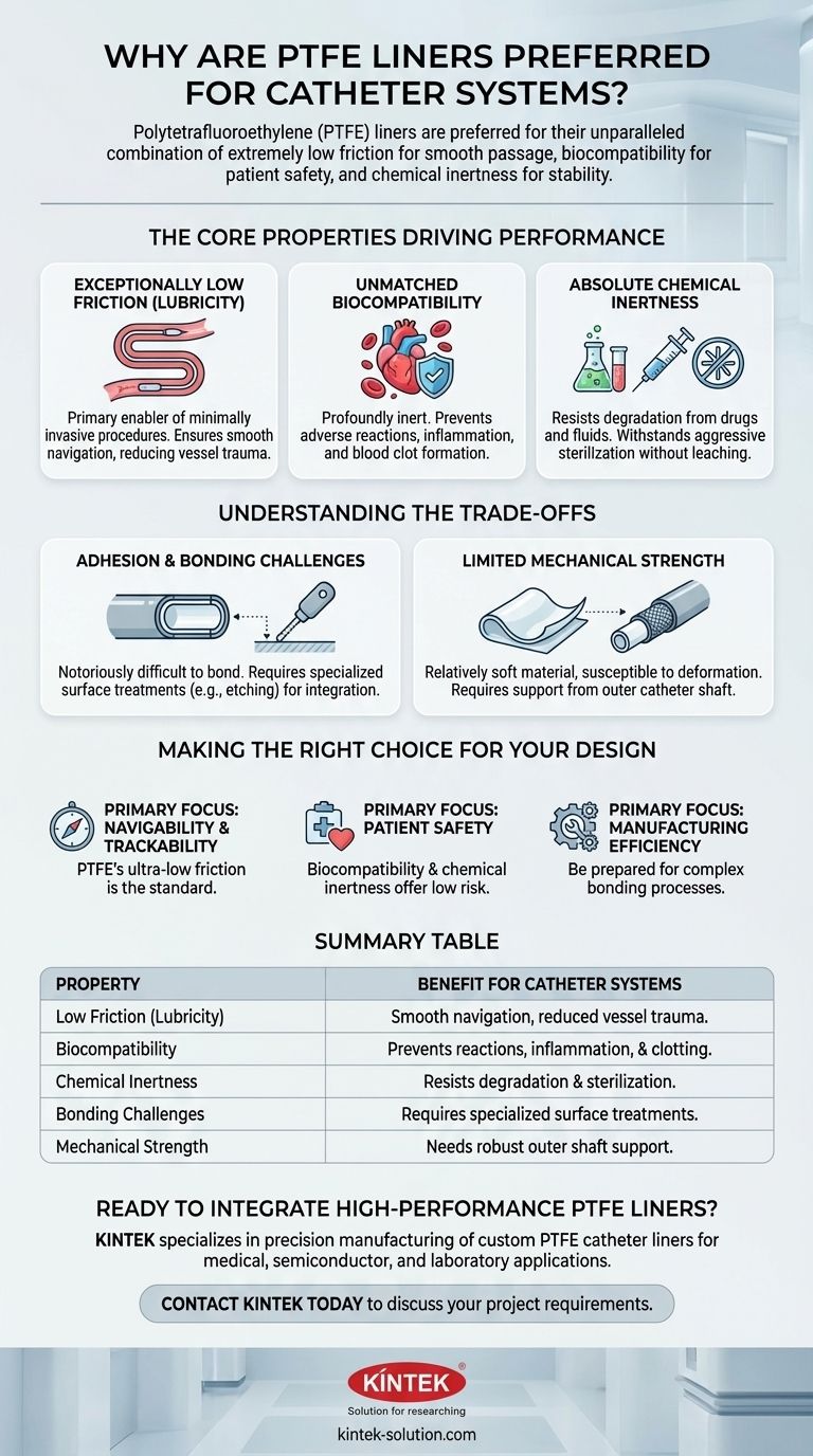 Warum werden PTFE-Auskleidungen für Kathetersysteme bevorzugt? Überlegene Schmierung, Biokompatibilität & Sicherheit Visuelle Anleitung