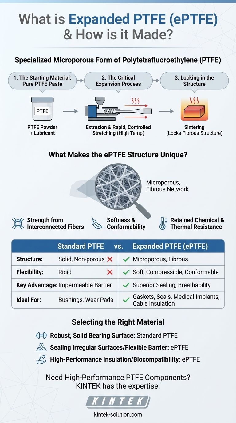 확장 PTFE(ePTFE)란 무엇이며 어떻게 만들어지나요? 미세 다공성 경이로운 소재의 힘을 잠금 해제하세요 시각적 가이드