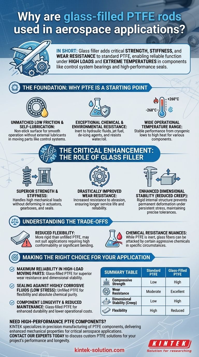 Why are glass-filled PTFE rods used in aerospace? Achieve Superior Strength & Wear Resistance Visual Guide