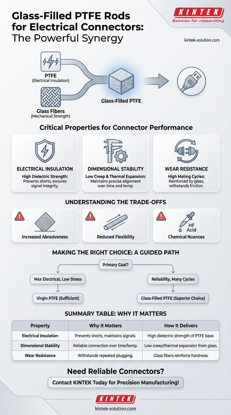유리 섬유 충전 PTFE 로드가 전기 커넥터에 적합한 이유는 무엇입니까? 뛰어난 절연성 및 내구성 시각적 가이드