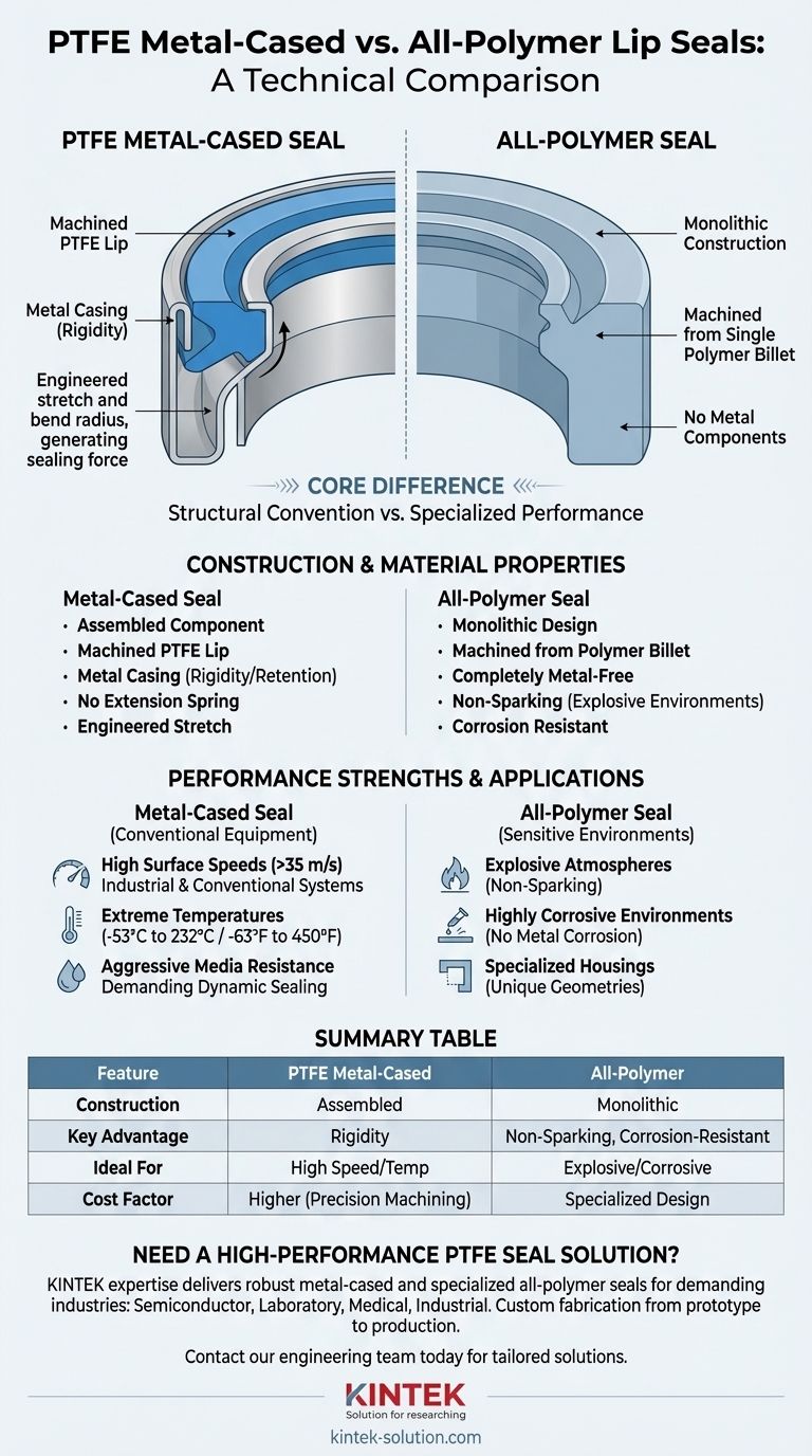 두 가지 주요 립 씰 유형은 무엇인가요? PTFE 금속 케이스 씰 대 올 폴리머 씰 설명 시각적 가이드