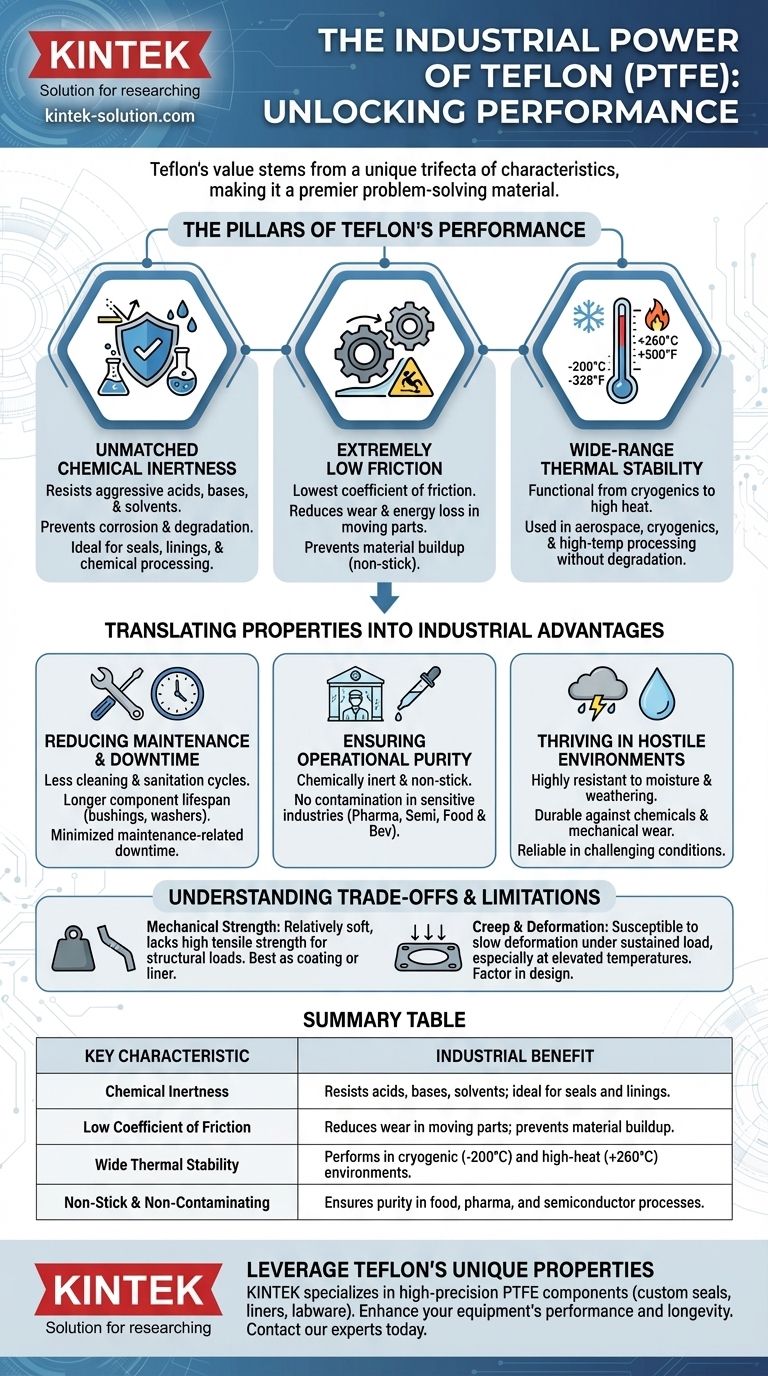 What are the key characteristics that make Teflon useful in industrial applications? Solve Tough Corrosion, Friction, and Temperature Challenges Visual Guide