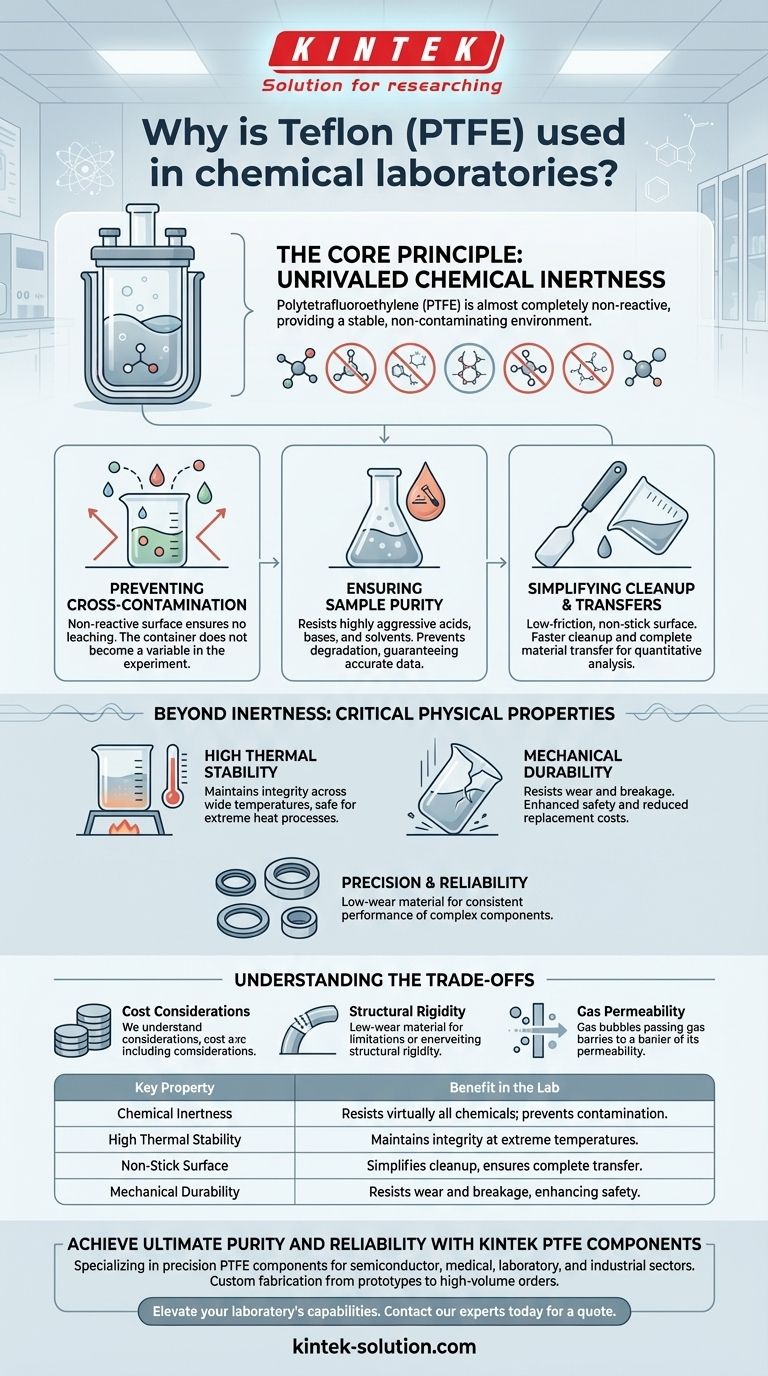 Perché il Teflon (PTFE) è utilizzato nei laboratori chimici? Garantire la massima purezza e resistenza chimica Guida Visiva