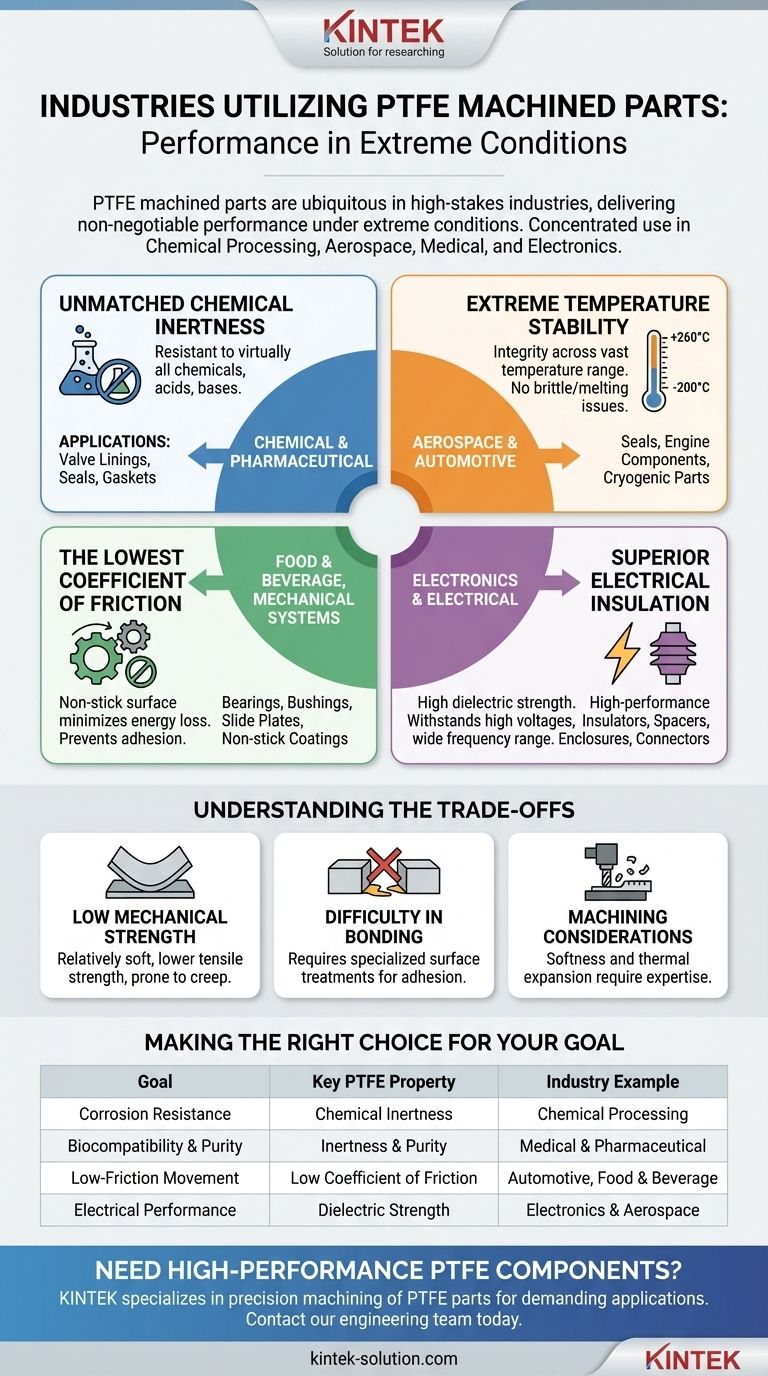 In welchen Branchen werden PTFE-bearbeitete Teile häufig eingesetzt? Kritische Komponenten für extreme Bedingungen Visuelle Anleitung