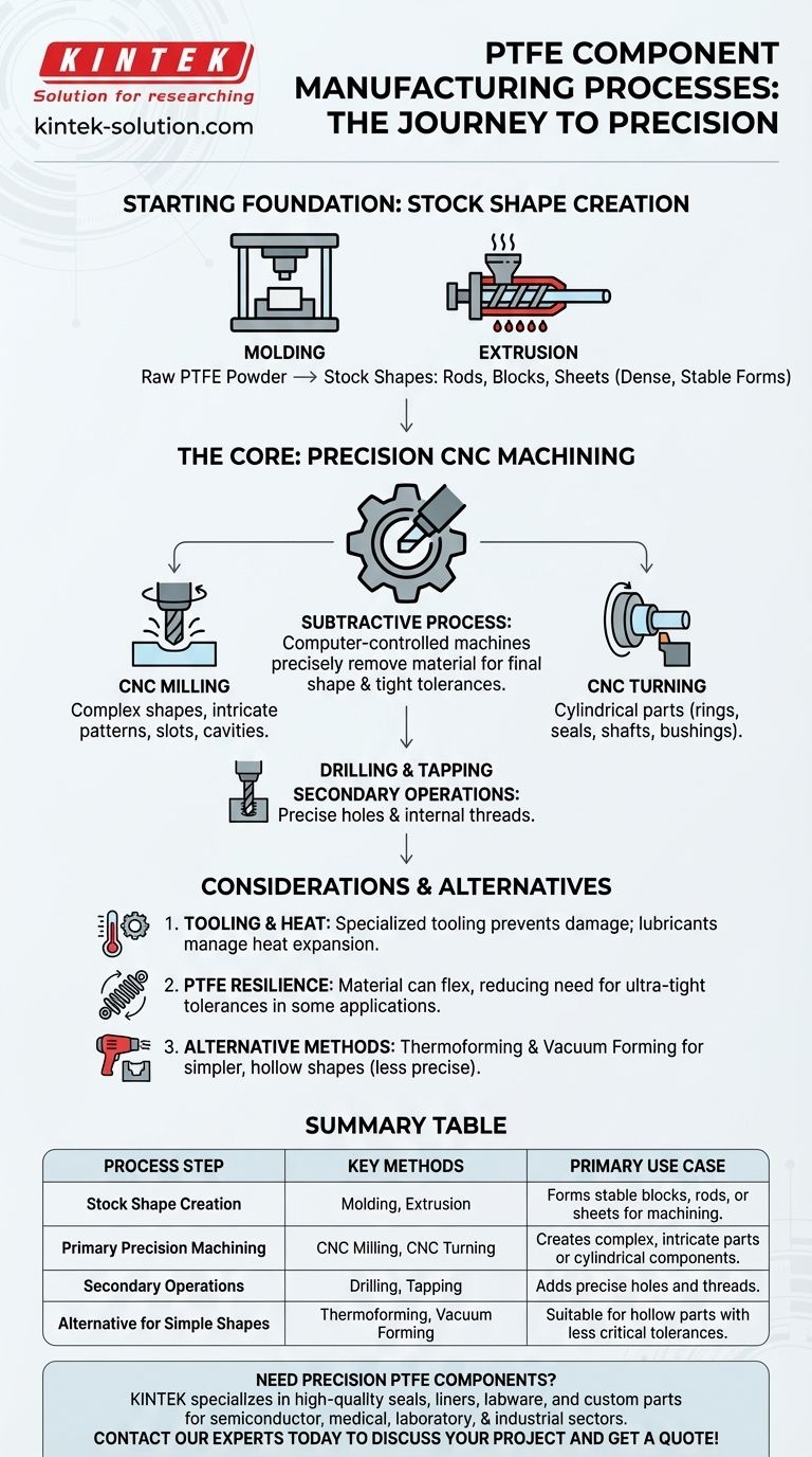 Que processos de produção são utilizados para fabricar componentes de PTFE de precisão? Um guia para usinagem CNC e mais Guia Visual