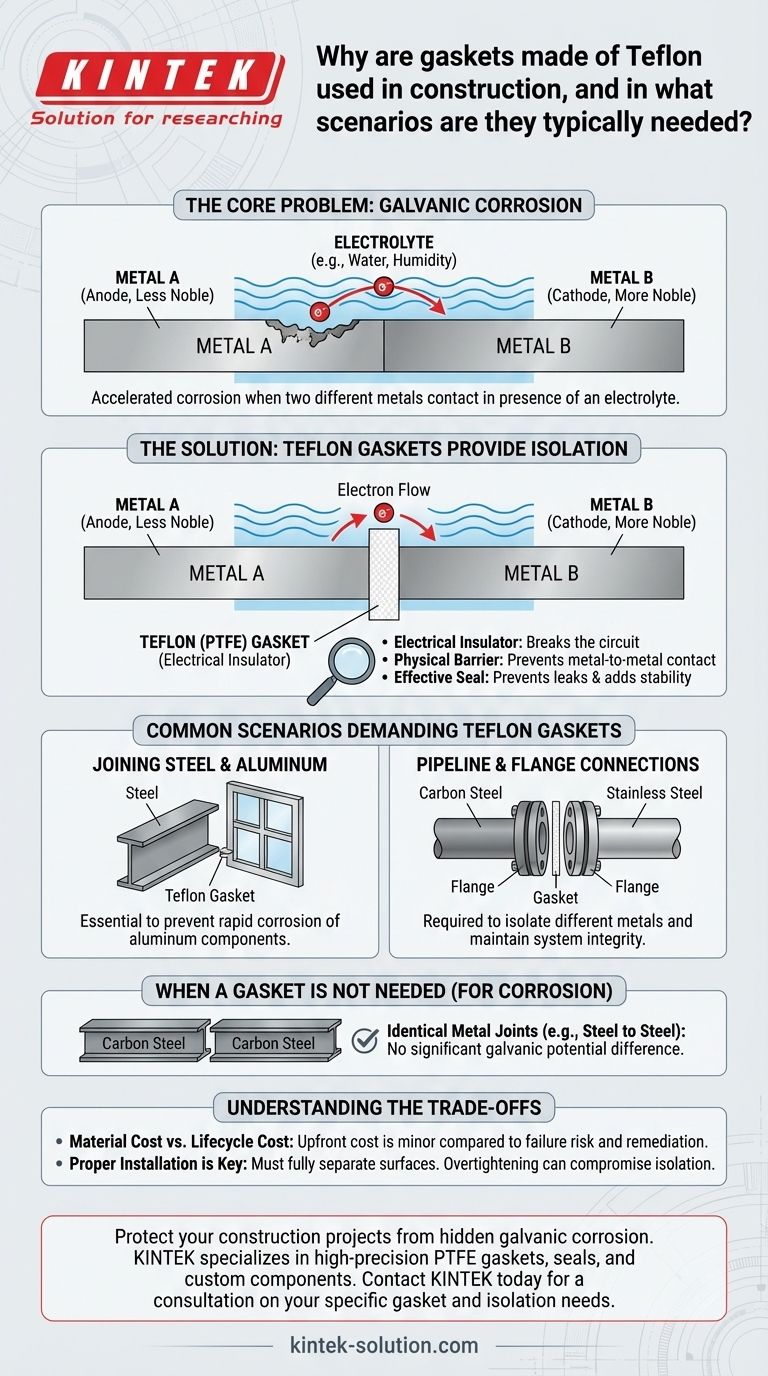 건설 현장에서 테플론 개스킷을 사용하는 이유는 무엇입니까? 이종 금속 간의 갈바닉 부식 방지 시각적 가이드