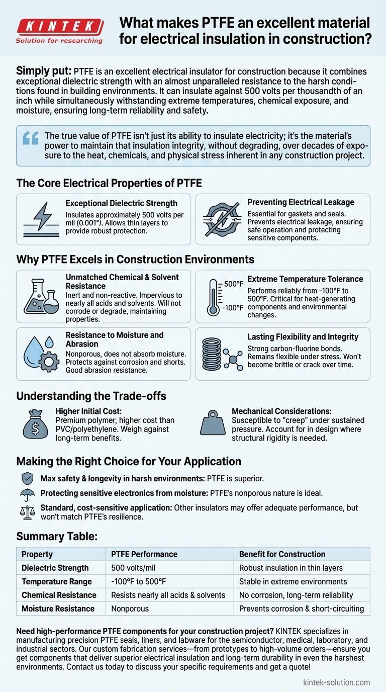 PTFE를 건설 분야에서 뛰어난 전기 절연체로 만드는 요인은 무엇입니까? 타의 추종을 불허하는 절연 내력 및 내구성 시각적 가이드