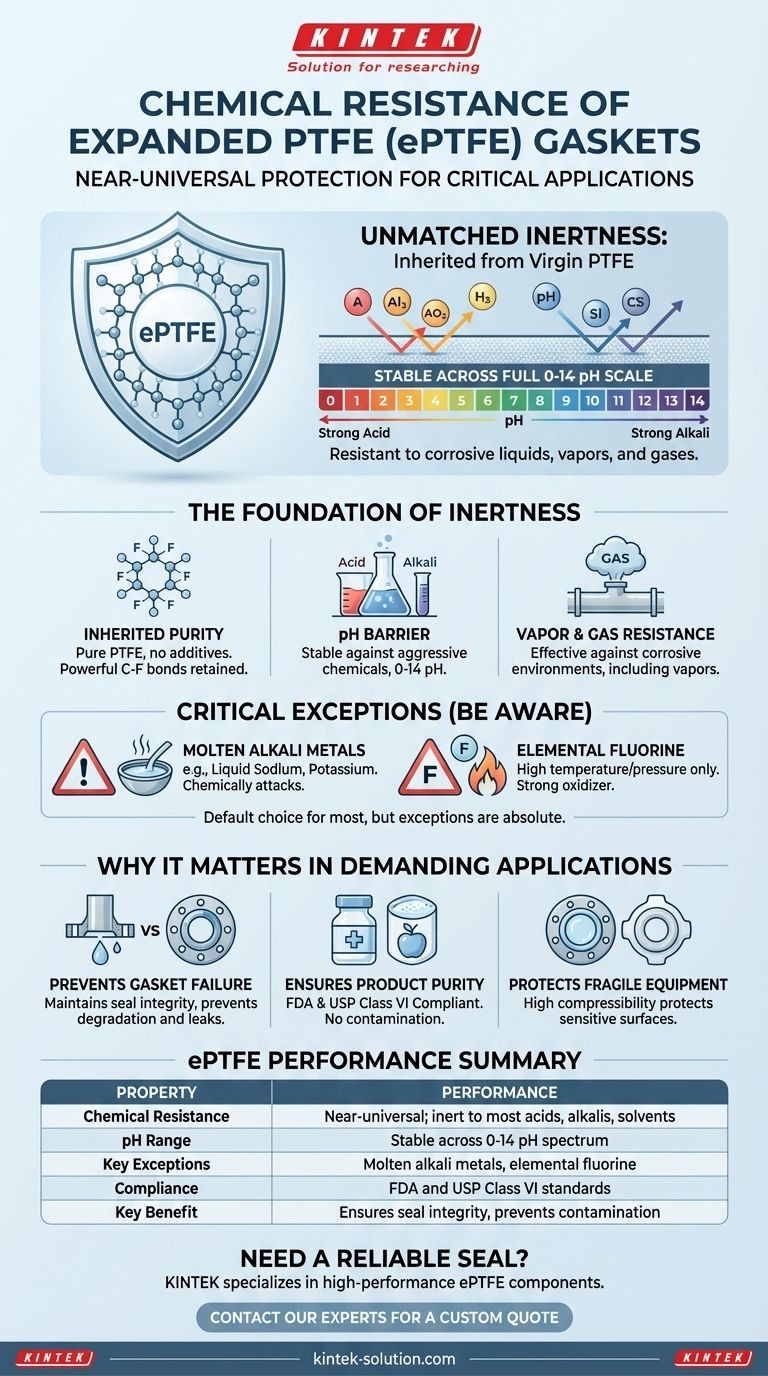 Quais são as propriedades de resistência química das gaxetas de PTFE expandido? Um Guia para o Desempenho de Vedação Universal Guia Visual