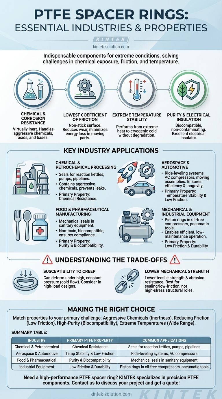 PTFE 스페이서 링을 일반적으로 사용하는 산업 분야는 어디인가요? 중요한 씰링 문제를 해결하세요 시각적 가이드
