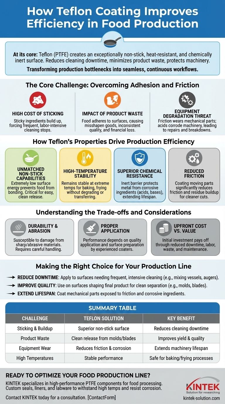 테프론 코팅은 식품 생산 효율성을 어떻게 향상시키는가? 가동 중단 시간을 줄이고 수율을 높이십시오 시각적 가이드