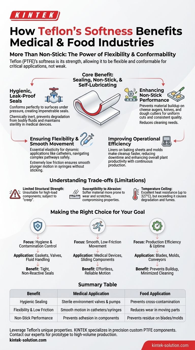 테프론의 부드러움이 의료 및 식품 산업에 어떻게 도움이 되나요? 위생 및 효율성 향상 시각적 가이드