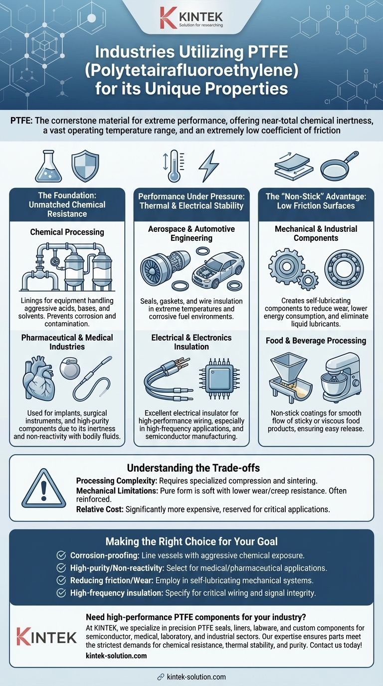 In quali settori viene comunemente utilizzato il PTFE? Applicazioni chiave per la resistenza chimica e termica Guida Visiva