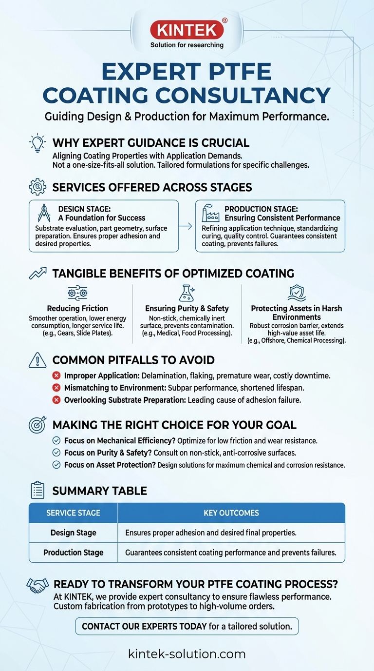 PTFE 코팅의 설계 및 생산 단계를 안내하기 위해 어떤 서비스가 제공됩니까? 최적의 성능을 위한 전문가 컨설팅을 받으십시오 시각적 가이드