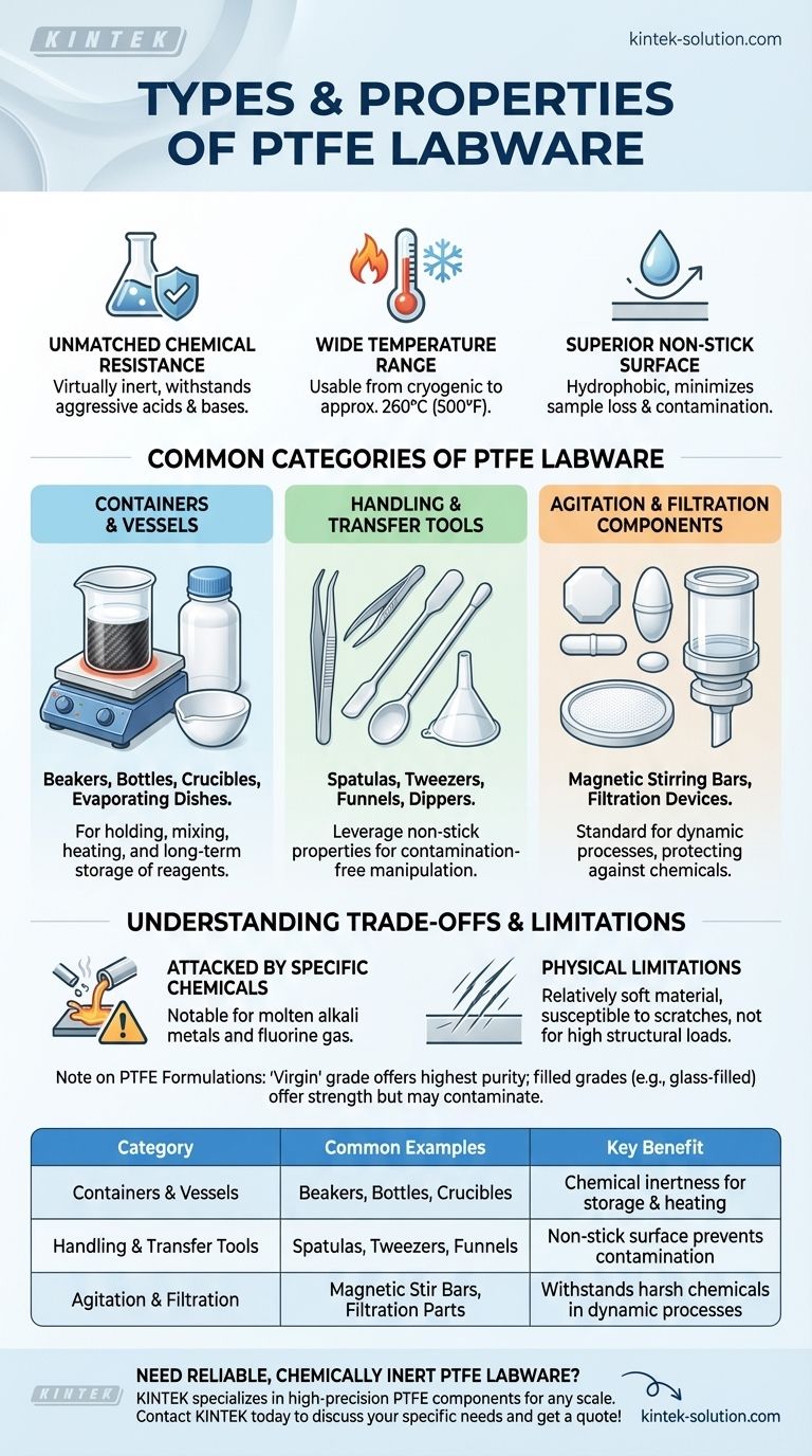Quali tipi di vetreria in PTFE sono comunemente disponibili? Trova gli strumenti giusti per il tuo laboratorio Guida Visiva