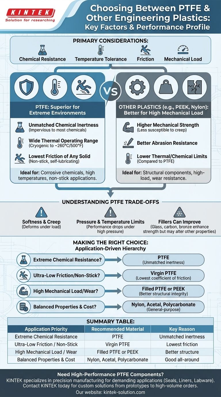 PTFE와 다른 엔지니어링 플라스틱 중에서 선택할 때 고려해야 할 요소는 무엇입니까? 극한 조건에 맞는 올바른 재료 선택 시각적 가이드