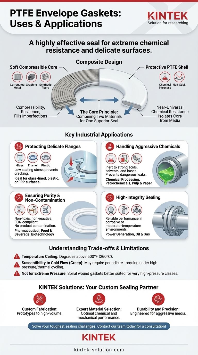 ما هي استخدامات حشيات PTFE المغلفة؟ حماية الفلنجات الحساسة وختم المواد الكيميائية العدوانية دليل مرئي