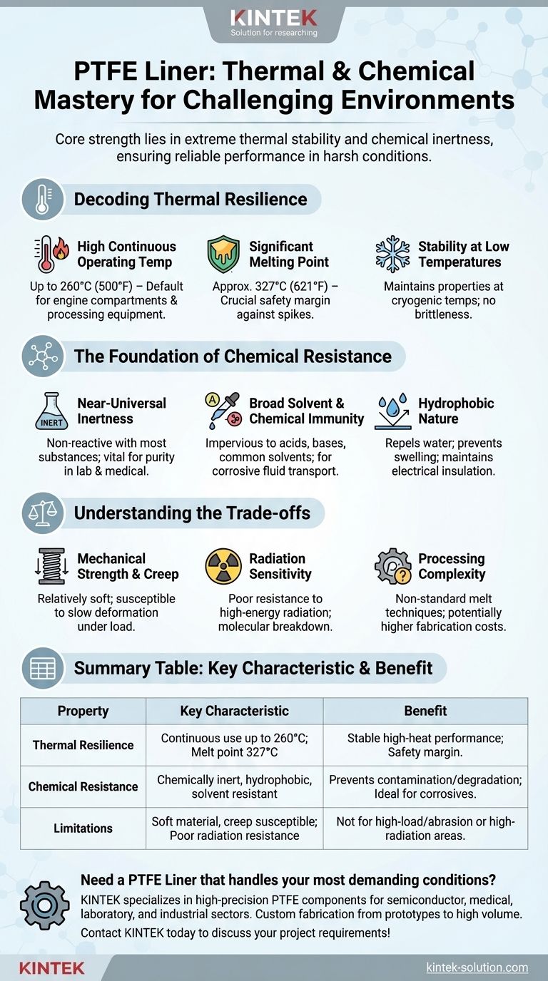 PTFE 라이너를 까다로운 환경에 적합하게 만드는 열적 및 화학적 특성은 무엇입니까? 타의 추종을 불허하는 내열성 및 내화학성 시각적 가이드