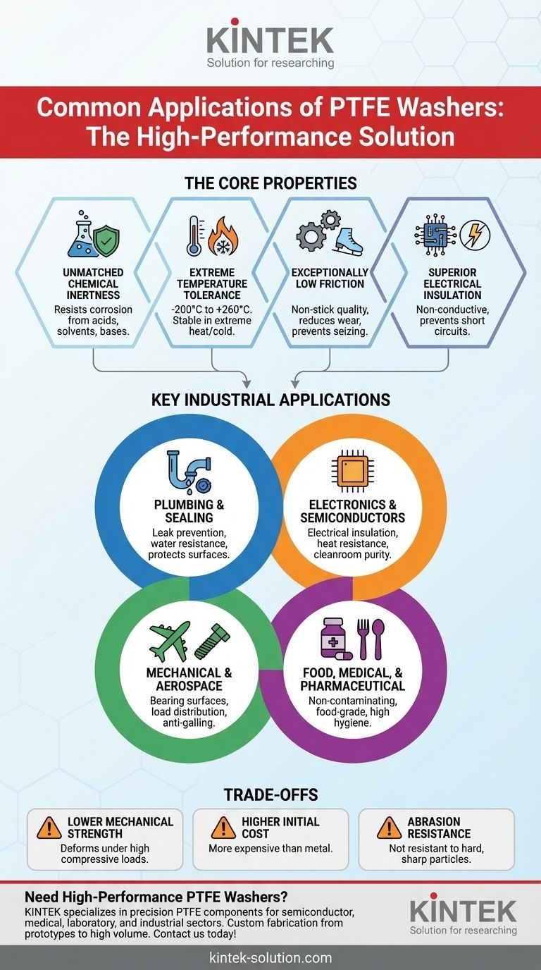 PTFE 와셔의 일반적인 응용 분야는 무엇입니까? 밀봉, 절연 및 저마찰 요구 사항에 이상적입니다. 시각적 가이드