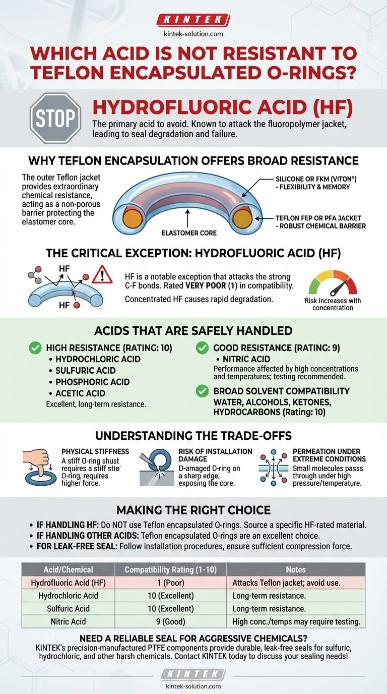 Welche Säure ist nicht beständig gegen Teflon-ummantelte O-Ringe? Vermeiden Sie HF zur Gewährleistung der Dichtungsintegrität Visuelle Anleitung