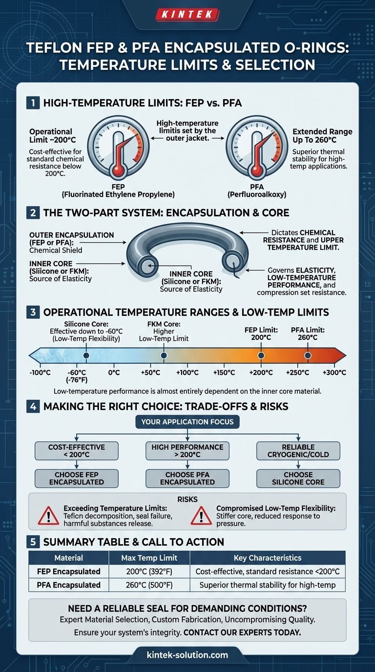 테플론 FEP 및 PFA 캡슐화 O-링에 대해 고려해야 할 온도 한계는 무엇입니까? 고온 응용 분야에서 씰 무결성 보장 시각적 가이드