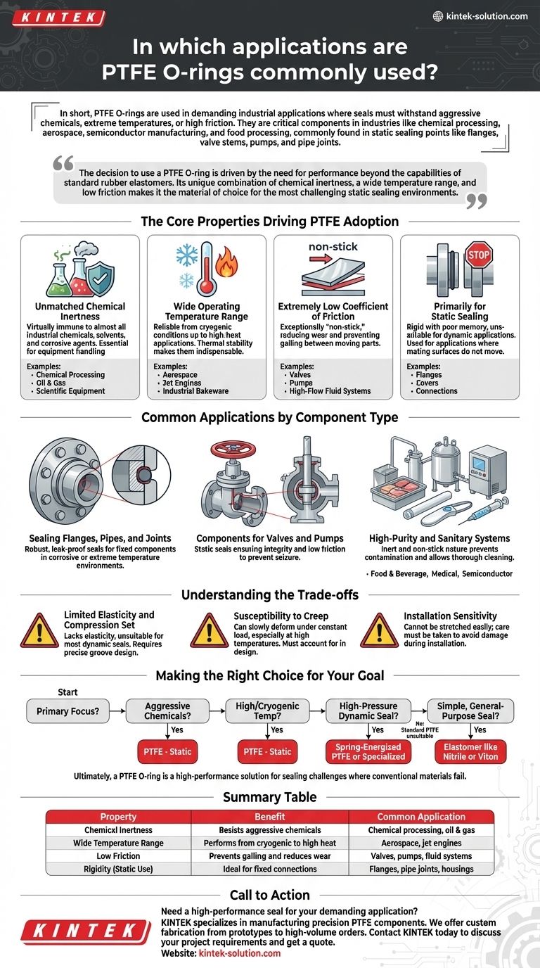 PTFE Oリングはどのような用途で一般的に使用されていますか？極限環境向け重要シール ビジュアルガイド