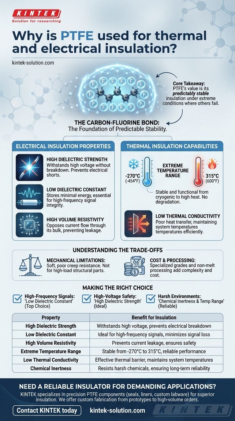 Por que o PTFE é usado para isolamento térmico e elétrico? Estabilidade Inigualável em Condições Extremas Guia Visual
