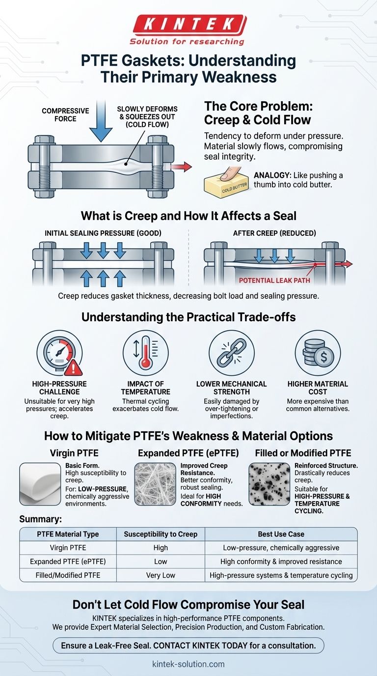 PTFE 개스킷 및 시트의 한 가지 단점은 무엇입니까? 크리프 및 콜드 플로우 이해하기 시각적 가이드