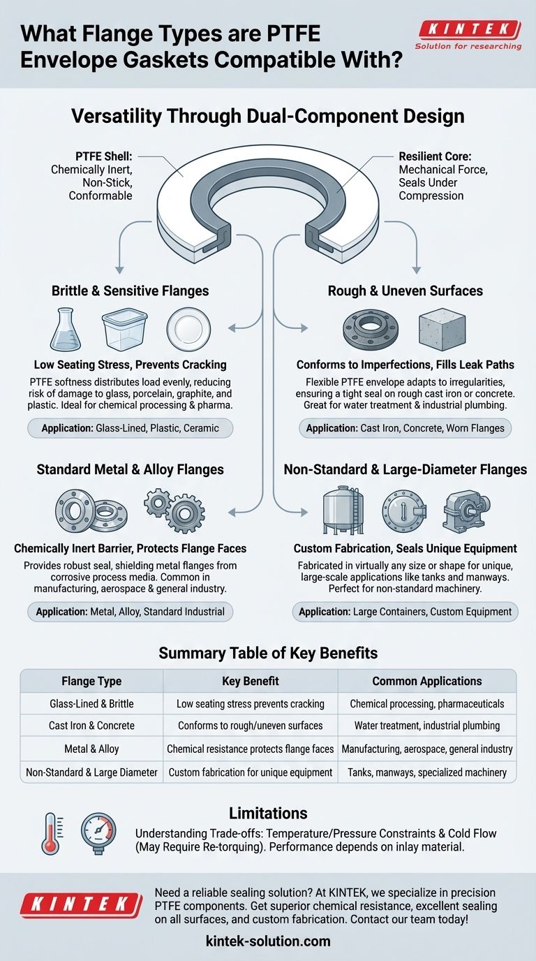 PTFE 엔벨로프 개스킷은 어떤 플랜지 유형과 호환됩니까? 모든 산업을 위한 다목적 밀봉 시각적 가이드