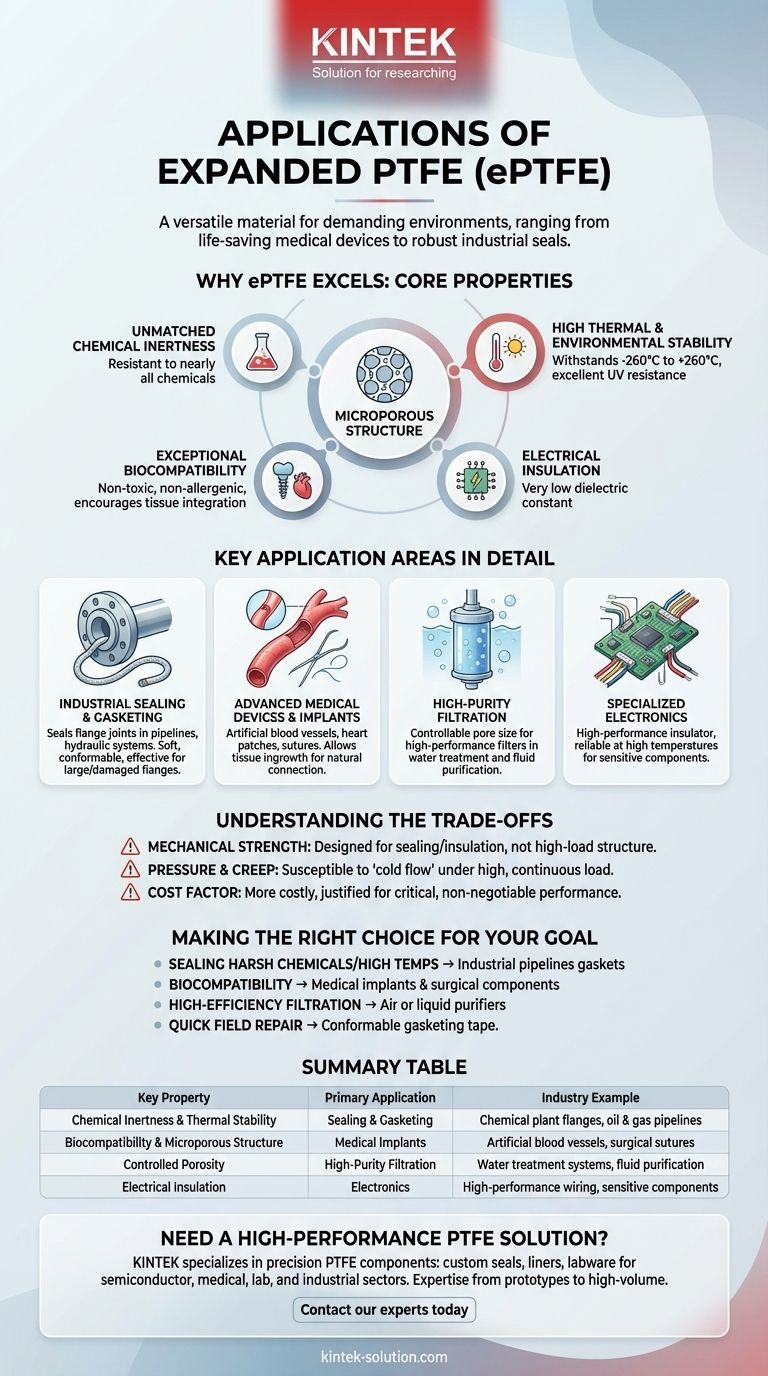 확장 PTFE(ePTFE)의 응용 분야는 무엇인가요? 까다로운 씰링 및 필터링을 위한 다용성 잠금 해제 시각적 가이드
