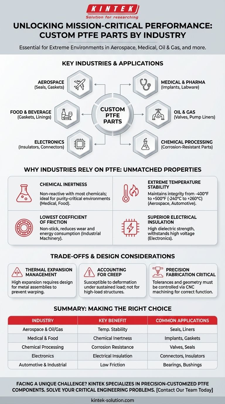 What industries benefit most from custom PTFE parts? Solve Extreme Environment Challenges Visual Guide