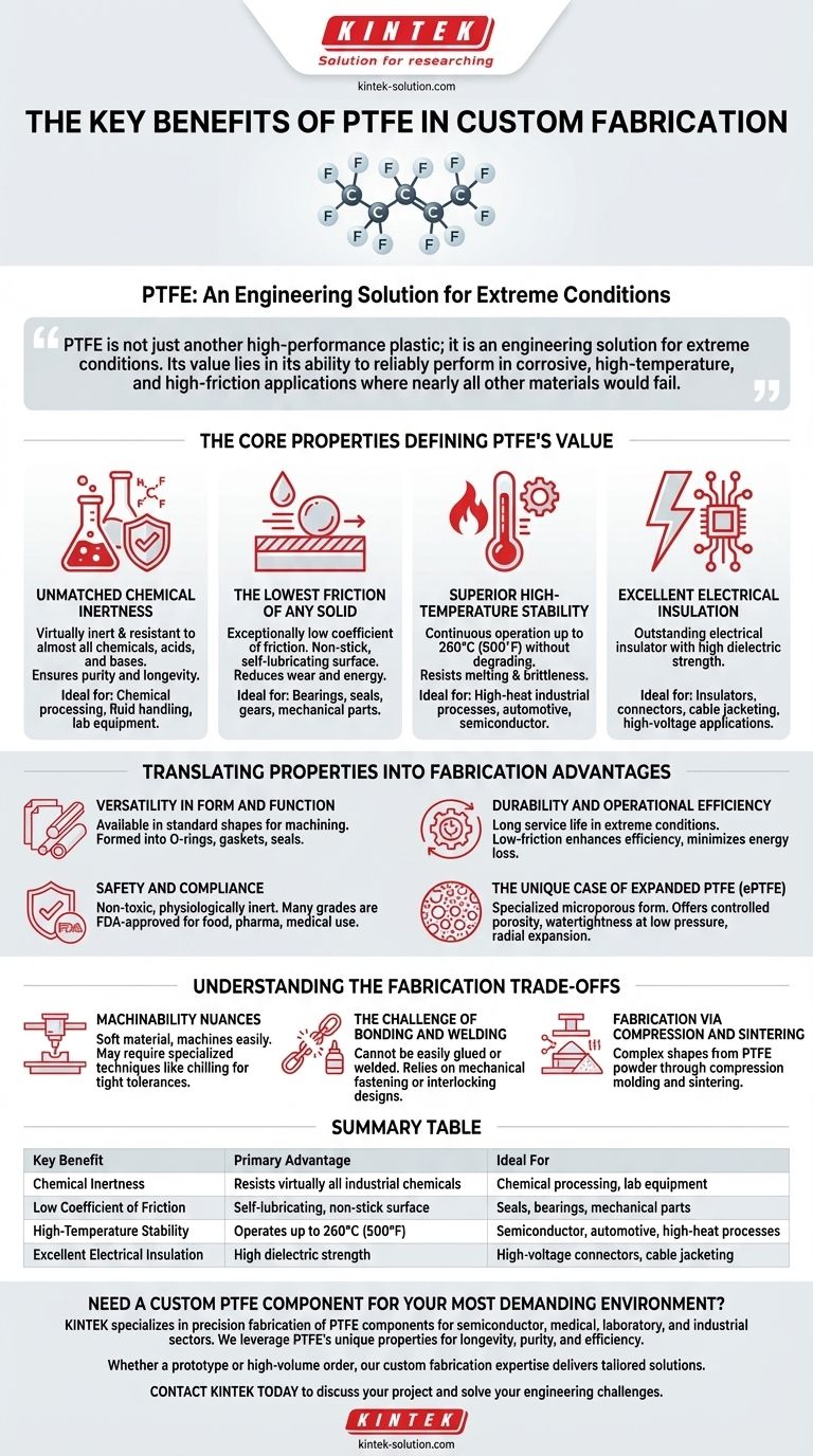 Was sind die Hauptvorteile von PTFE bei der kundenspezifischen Fertigung? Entfesseln Sie Leistung unter extremen Bedingungen Visuelle Anleitung