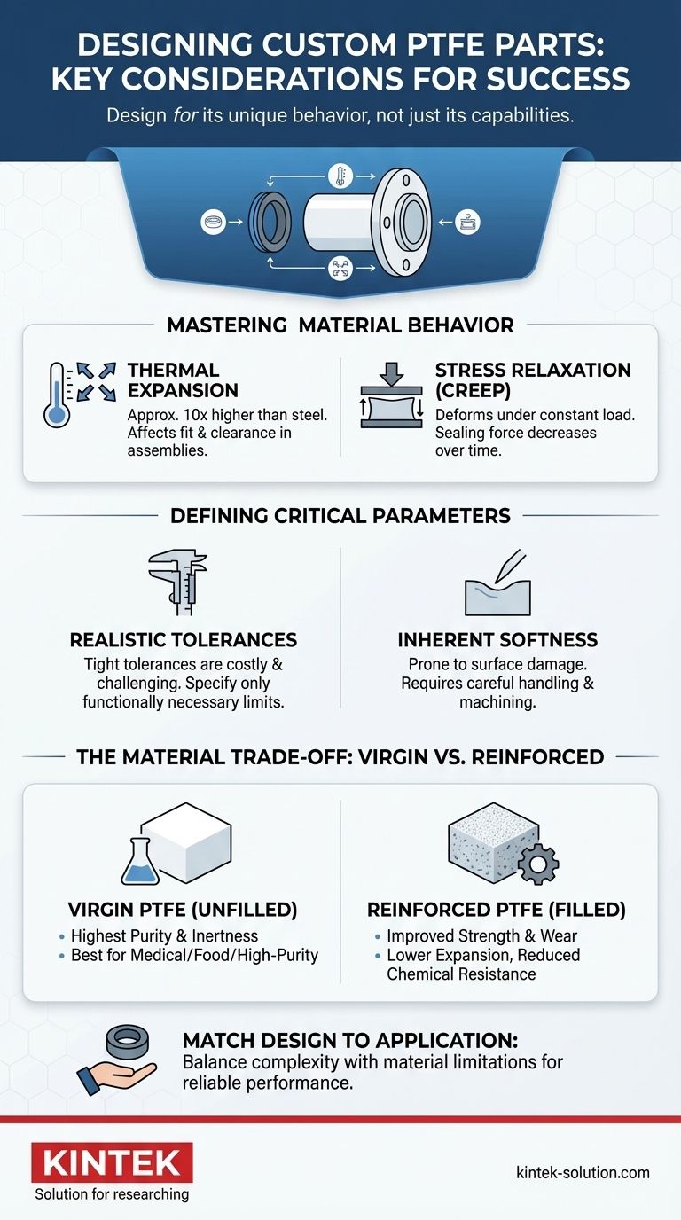 What design considerations are important for custom PTFE parts? Design for Performance & Reliability Visual Guide