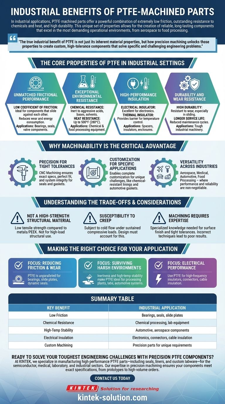 Quais benefícios industriais as peças usinadas em PTFE oferecem? Alcance o Desempenho Máximo em Aplicações Exigentes Guia Visual